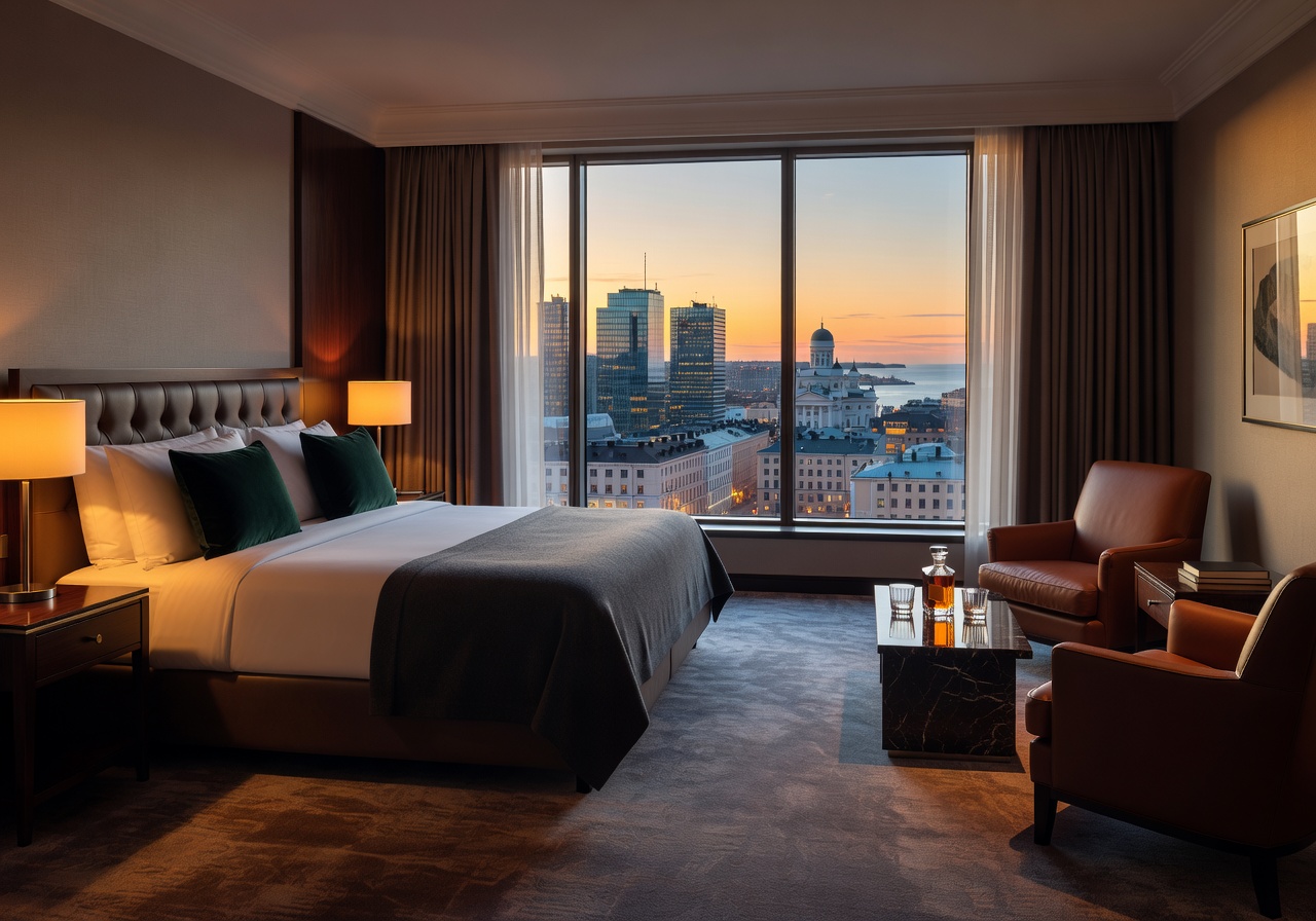 Luxurious suite at The Helsinki Grand with city views
