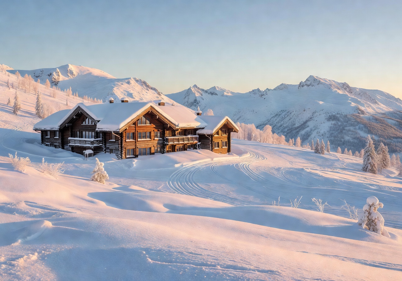 Snow-covered landscape at Levi Alpine Club