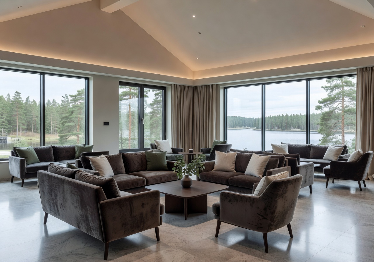 Elegant interior lounge at the Tampere Central Suites