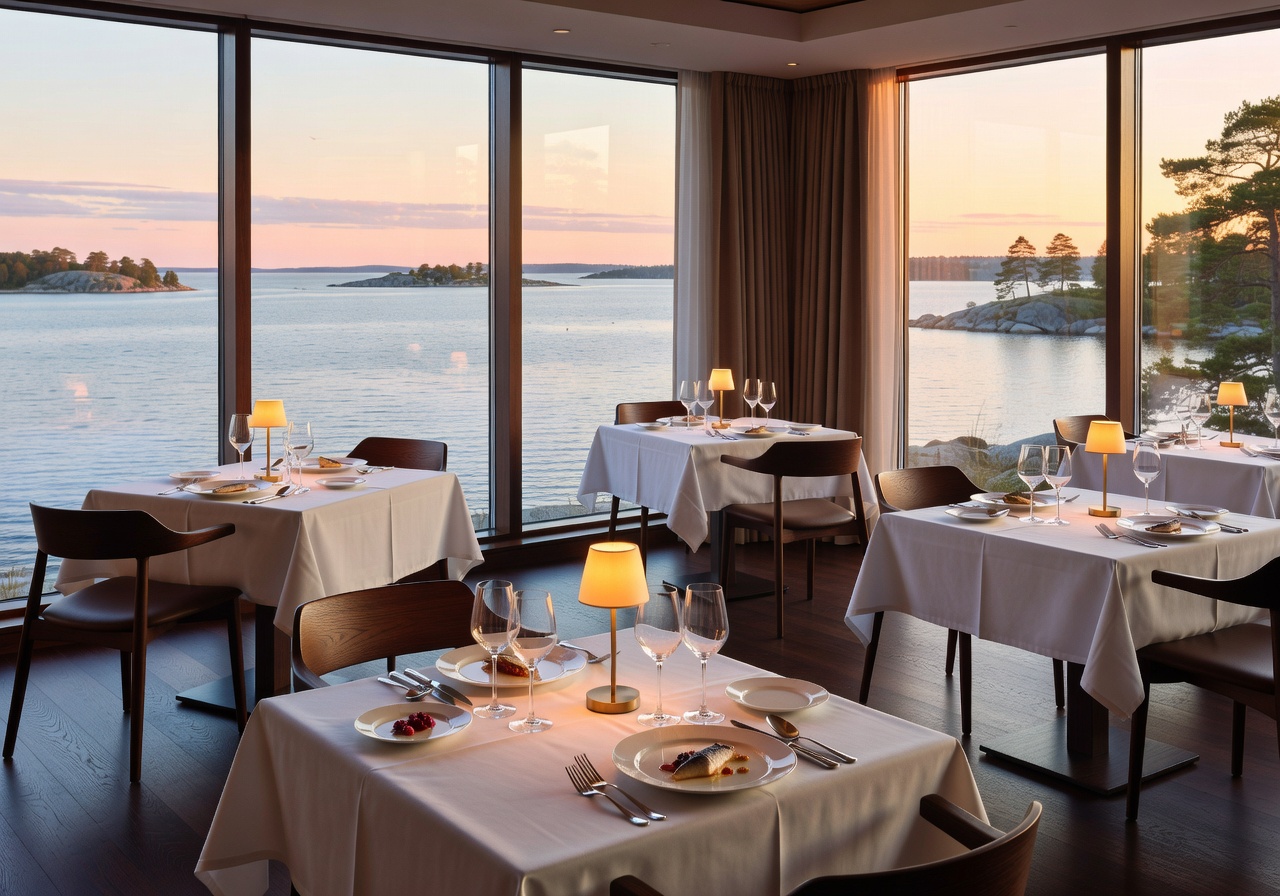 Fine dining restaurant at Turku Archipelago Hotel